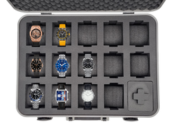 MC-CASES® Étui à montres Étui pour jusqu'à 14 montres - Étanche - Verrouillable - Extrêmement protégé