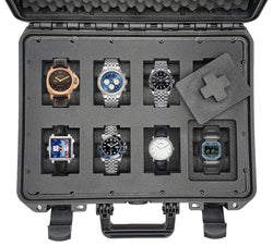 MC-CASES® Étui à montres Étui pour jusqu'à 8 montres - Étanche - Verrouillable - Extrêmement protégé